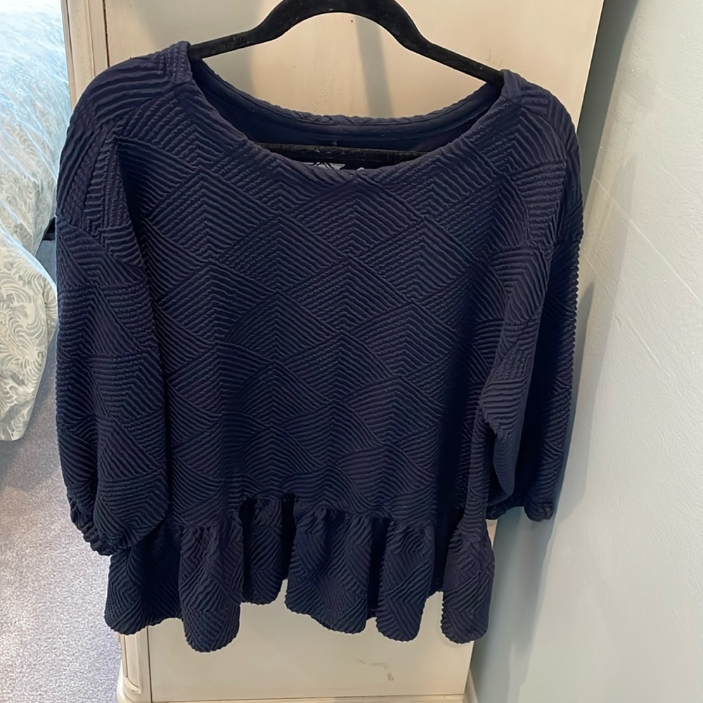 Maeve by Anthropologie navy blue knit top